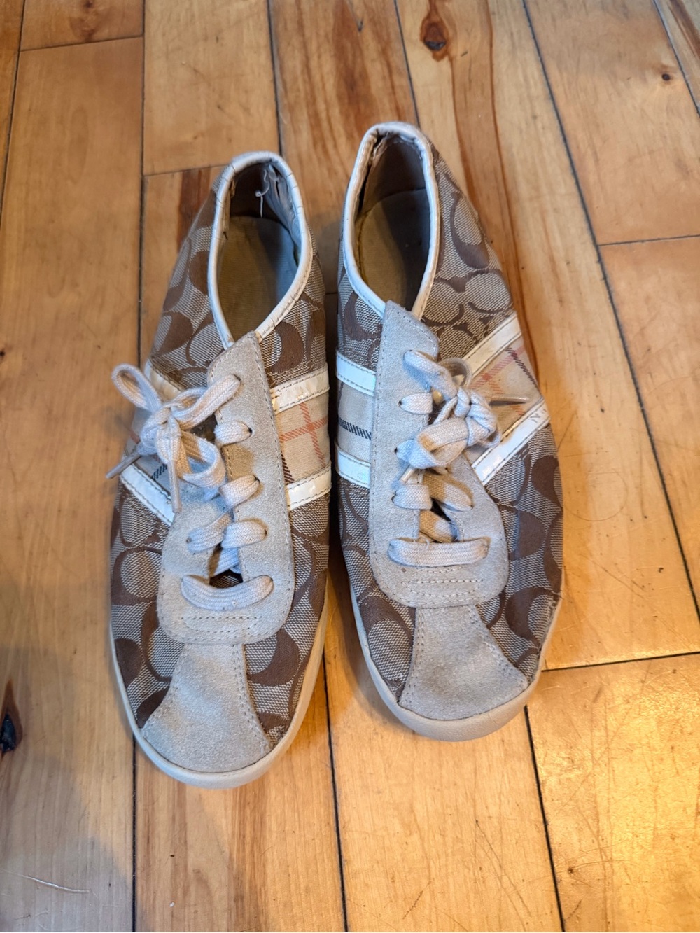 Coach Paxton A1730 Women Size 8.5M Brown Signature Canvas Suede Sneakers - Picture 7 of 9
